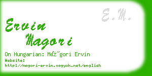 ervin magori business card